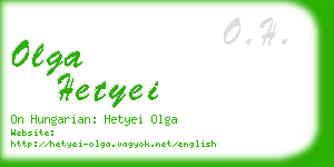 olga hetyei business card